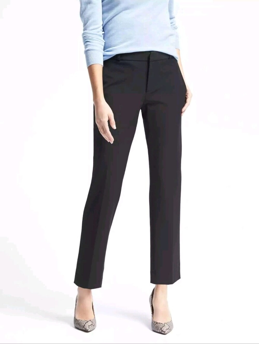 ❤ NWOT! BANANA REPUBLIC RYAN FIT SLIM STRAIGHT PANTS / TROUSERS, BLACK, 4 (27)